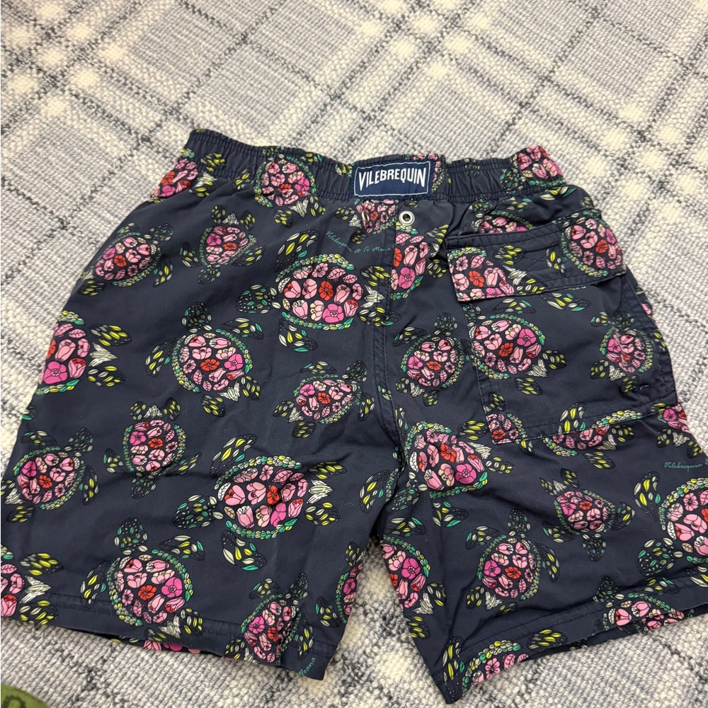 Vilebrequin Floral Swim Shorts with Pink and Green Accents